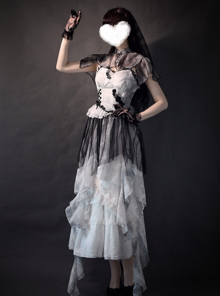 With PUJI~Never Rot Bones~Gothic Bride Mermaid JSK Dress   