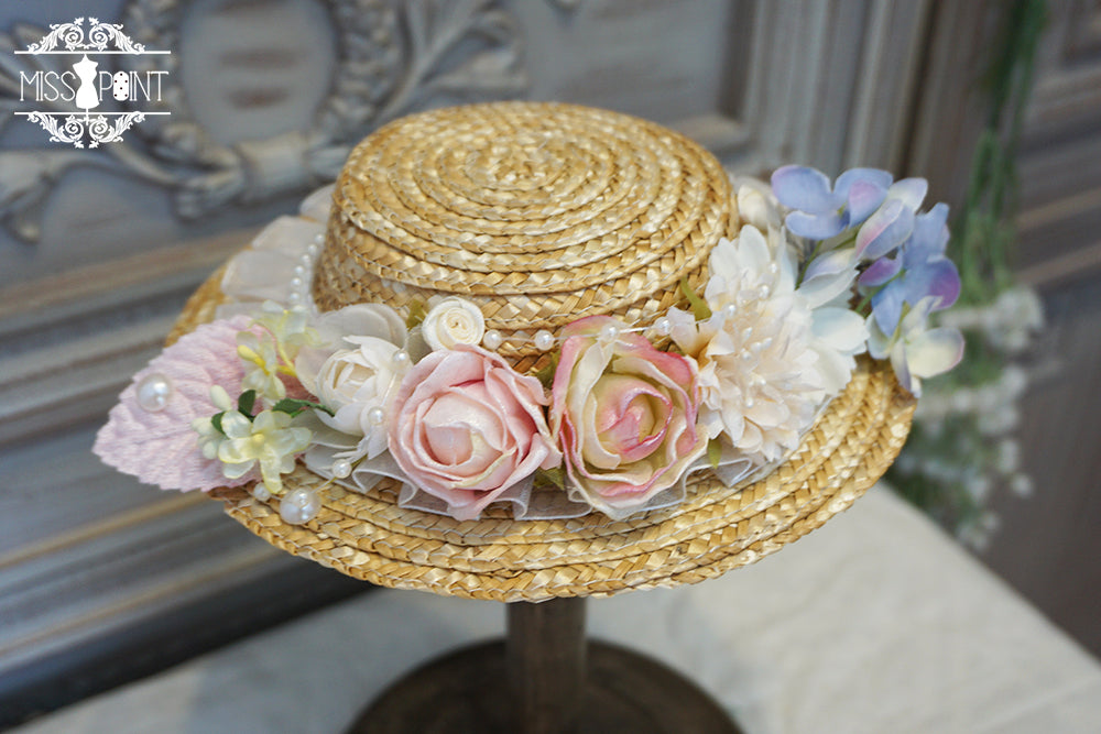 Miss point - Sally's Garden - Country Lolita Straw Top Hat small straw hat