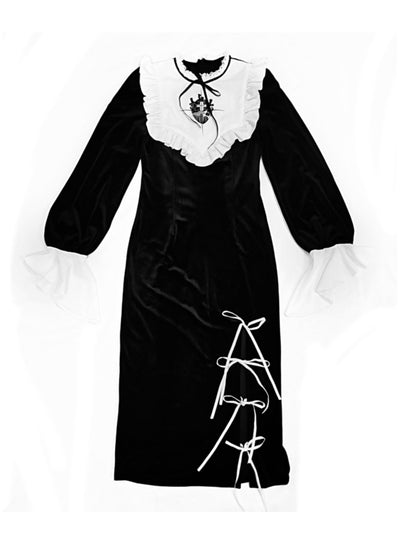 Blood Supply~Nun Lolita Goth Halloween Embroidery Velvet OP   