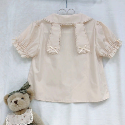 Your Princess~Cream Sweet Heart Kawaii Lolita Blouse S apricot rabbit blouse 
