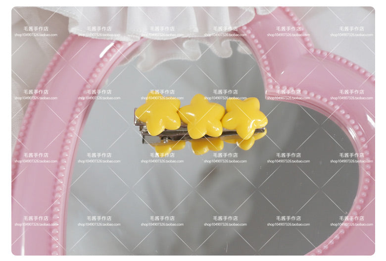 MaoJiang Handmade - Sweet Lolita Hair Pins Star Shape Multicolor three yellow stars