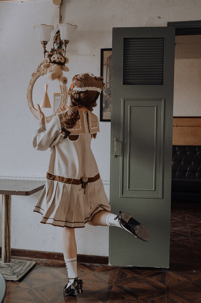 ZeeYe~Houndstooth Low Waistline Lolita Dress   