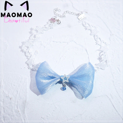 (BuyForMe) MaoJiang Handmade~Kawaii Bows Lolita Head Accessories blue-bow lace choker  