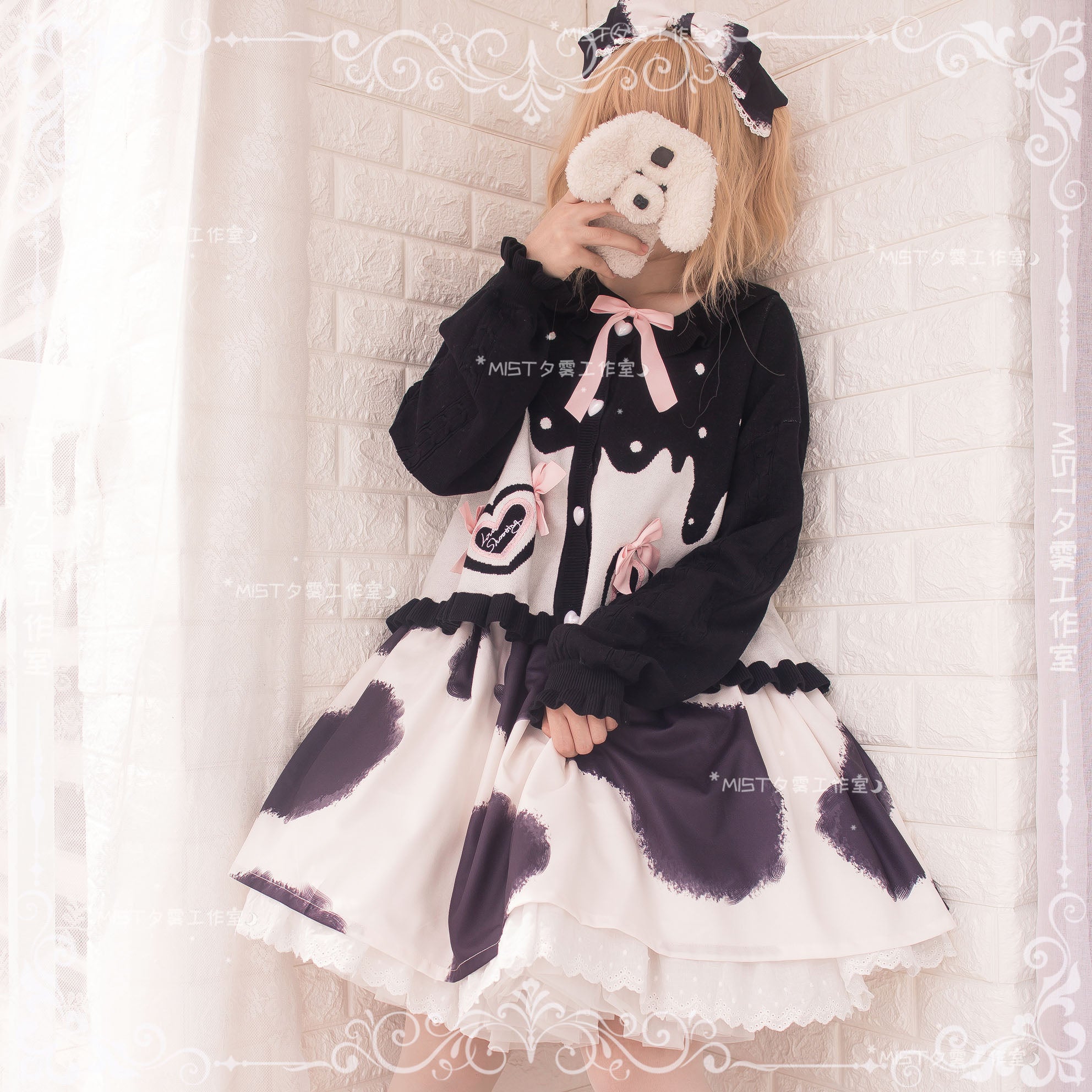 MIST~Beating Heart~Sweet Lolita Thick Sweater Coat Puff Sleeve 9908:115030