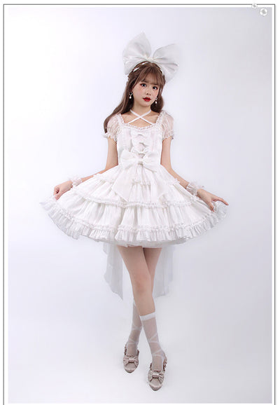 Alice Girl~Girls Party~Flowing Tail Lolita OP XS white (OP with flowing tail) 