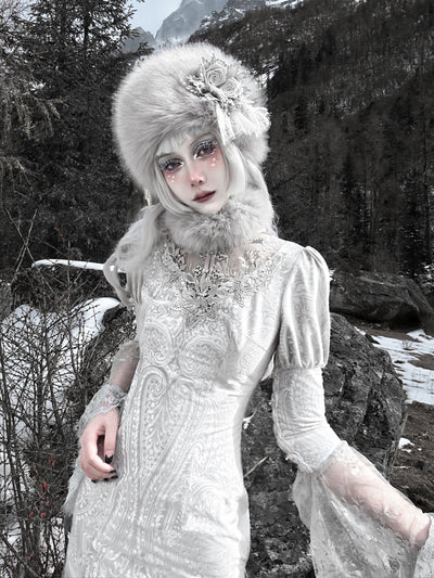 Blood Supply~Snow Country's Call~Gothic Lolita Velvet Mermaid Cheongsam   
