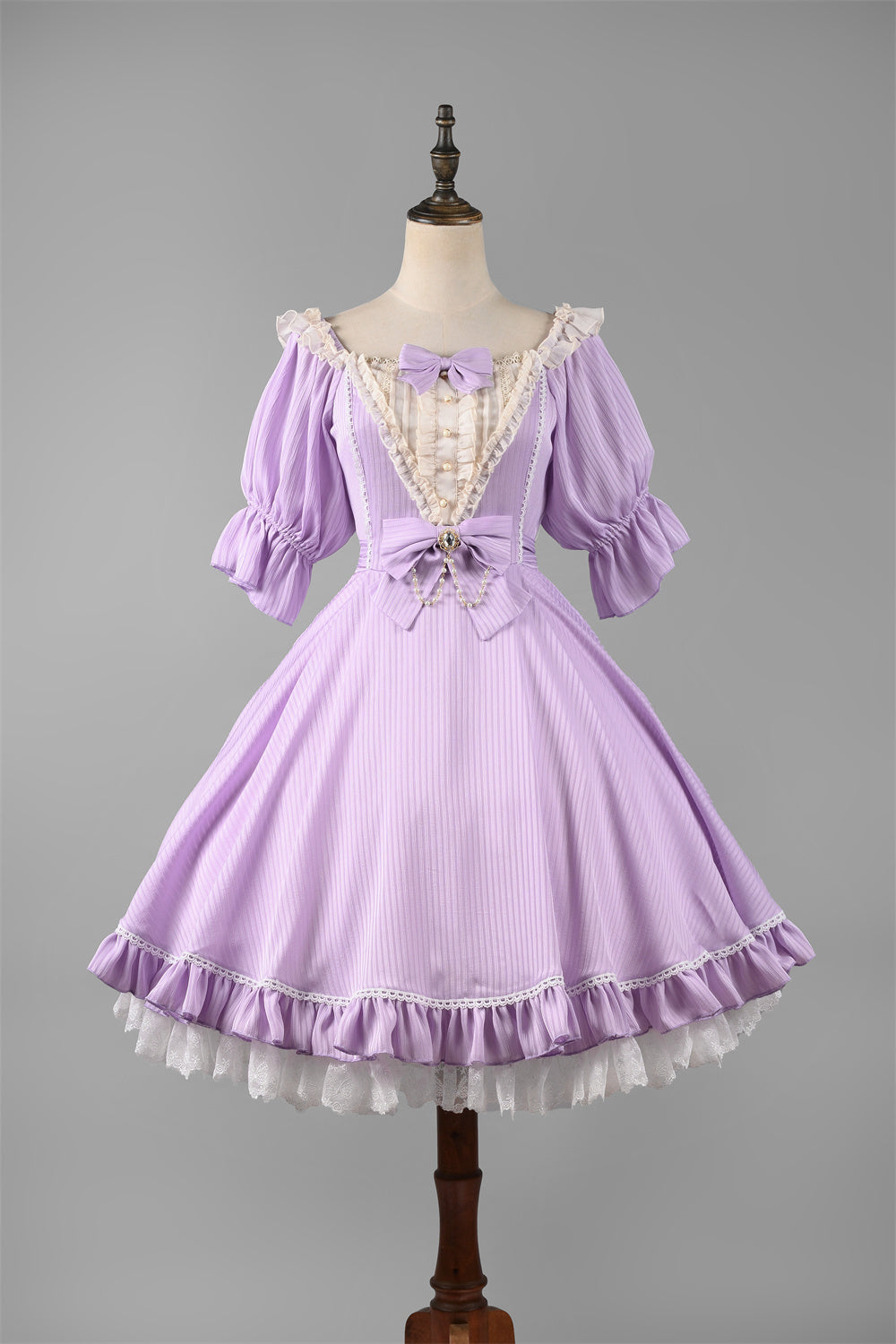 Strawberry Witch~Midsummer Star~Silver Foil Printing Lolita OP Dress XS light purple OP (solid color version) 