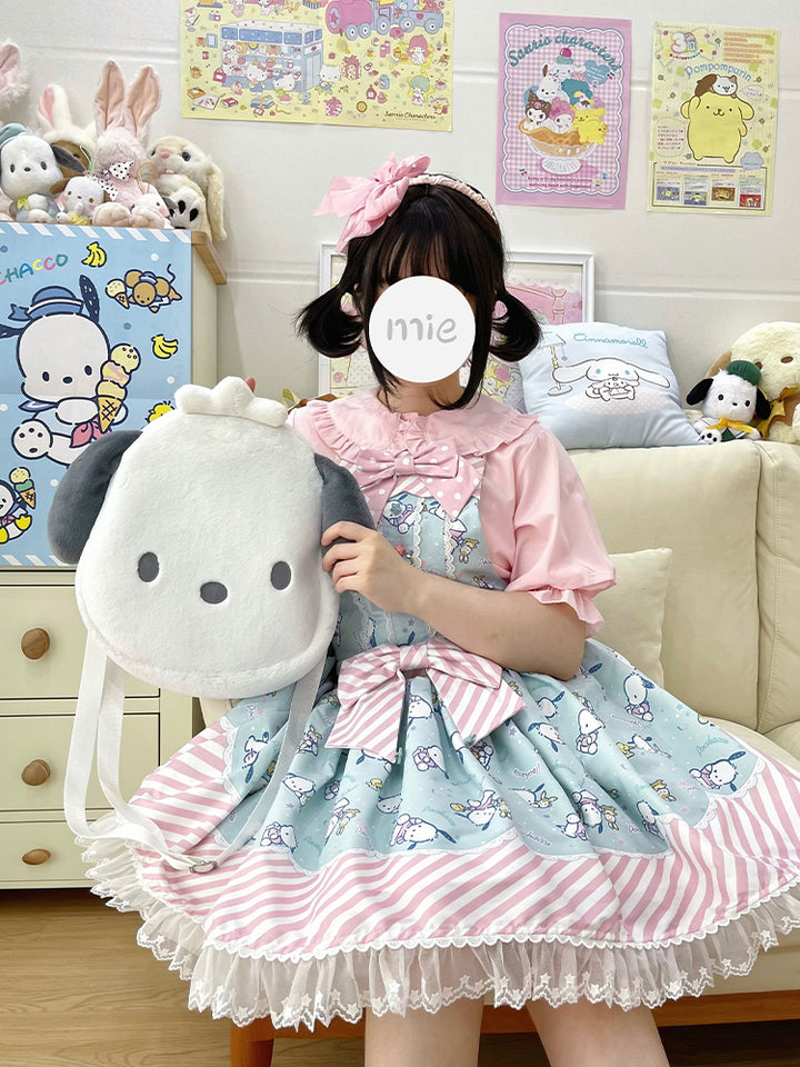 Confession Ballon~Sanrio Pudding Dog Print Kawaii Lolita Jumper Dress   