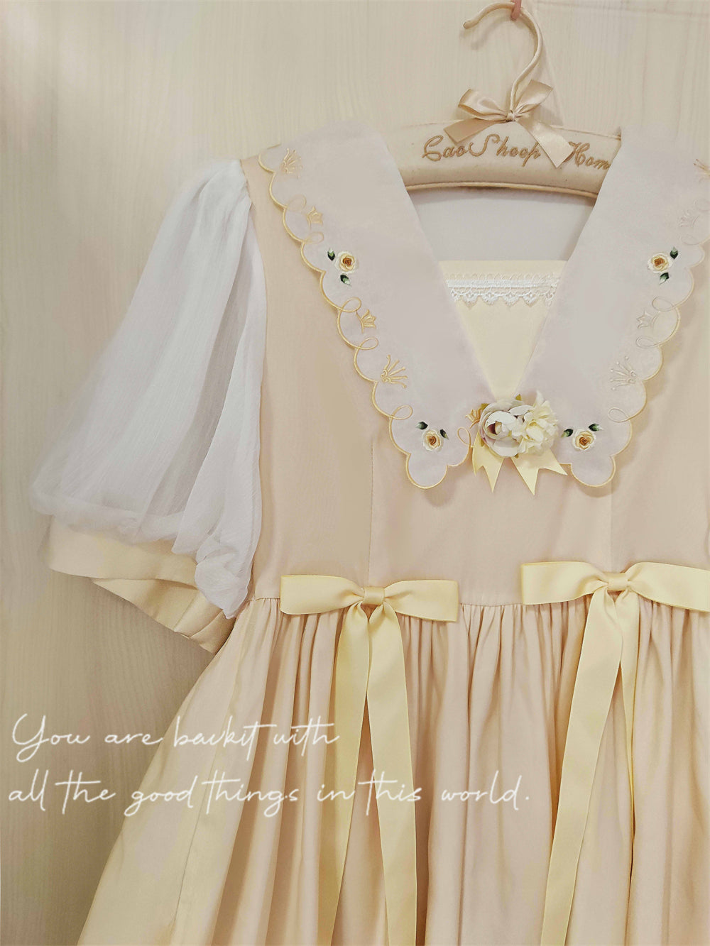 EESSILY~Afternoon Courtryard~Kawaii Lolita Summer Embroidery OP 8320:130898