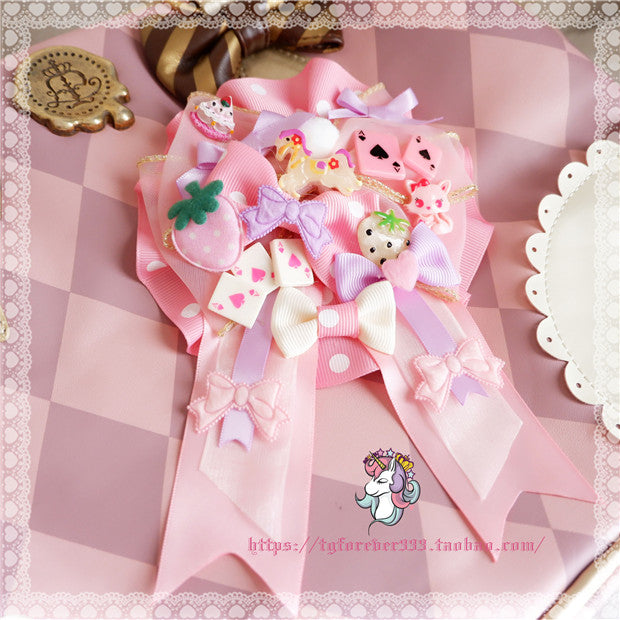 Fox Cherry~Kiawaii Lolita Pink Hairclip Bag Accessory   