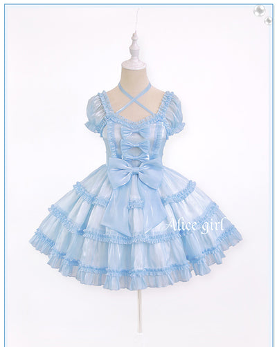 Alice Girl~Girls Party~Flowing Tail Lolita OP XS blue (OP) 
