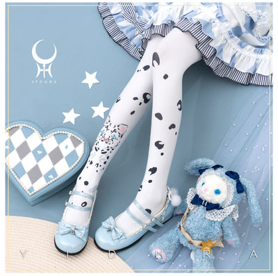 Yidhra~Animal Rhapsody~Spring Lolita Accessory Printed Pantyhose leopard-velvet free size 