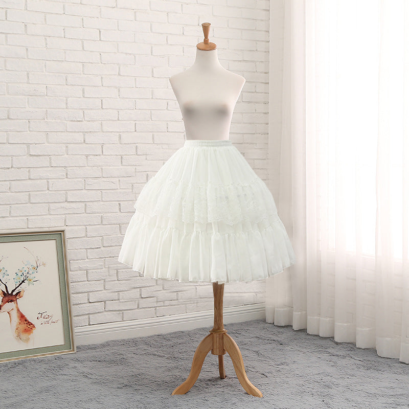 Your Princess~Lolita Fashion Cosplay Fishbone Adjustable Petticoat Free size 55cm white 