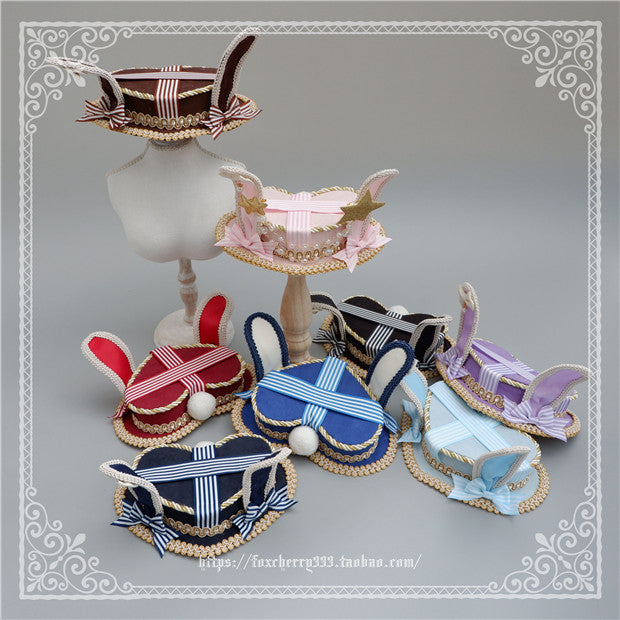 Fox Cherry~Lolita Rabbit Ears Top Hat Multiple colors 4526:10095