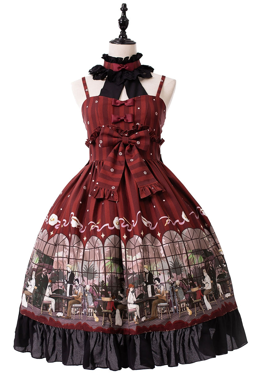 Magic Tea Party~Garden Restaurant~ Lolita JSK Dress M dark red 