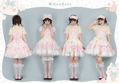 Alice Girl~Candy Cat~Sweet Lolita Dress Lovely Salopette   
