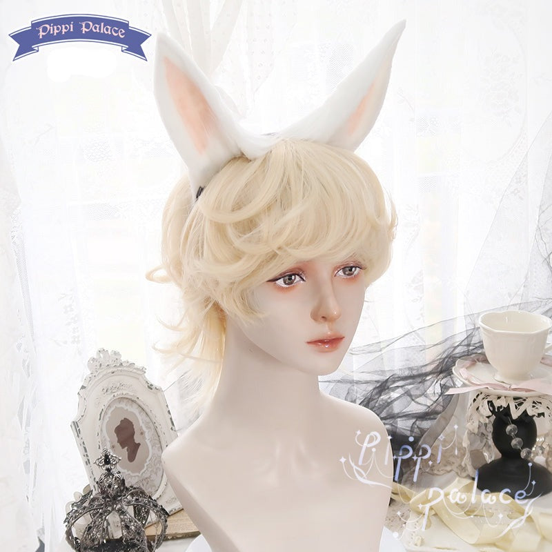 Pippi Palace - Lolita Short Curly Wig Pale Gold Air Bangs