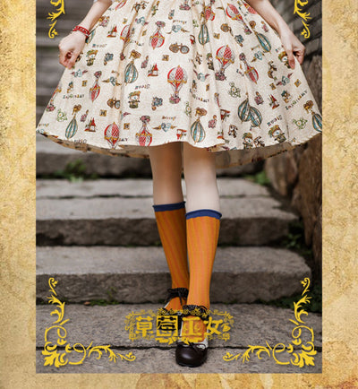 Strawberry Witch~Mechanical Balloon~Printed Classic Lolita Bow Lolita JSK   