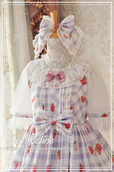 Dear Celine~Strawberry Ice Cream Lolita Bow Headband light purple  