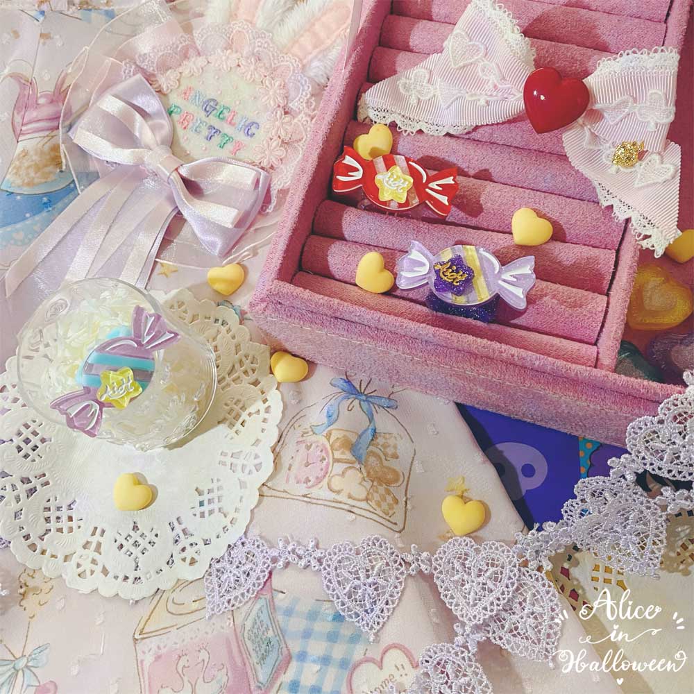 (Buyforme) Halloween Alice~Rainbow Candy~Sweet Lolita Ring Hairclip 6852:73346