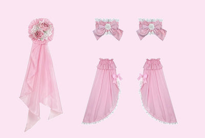 (BuyForMe) DiamondHoney~Hime Lolita Fish-bone Dress Set flower ball hairpins pink 