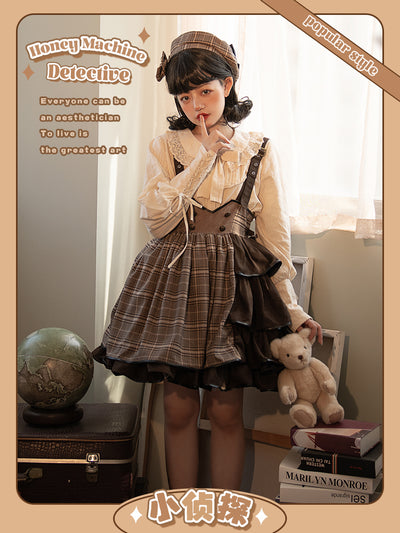 Honey Machine~Little Detective~Gothic Punk Lolita Salopette free size SK+innerwear 