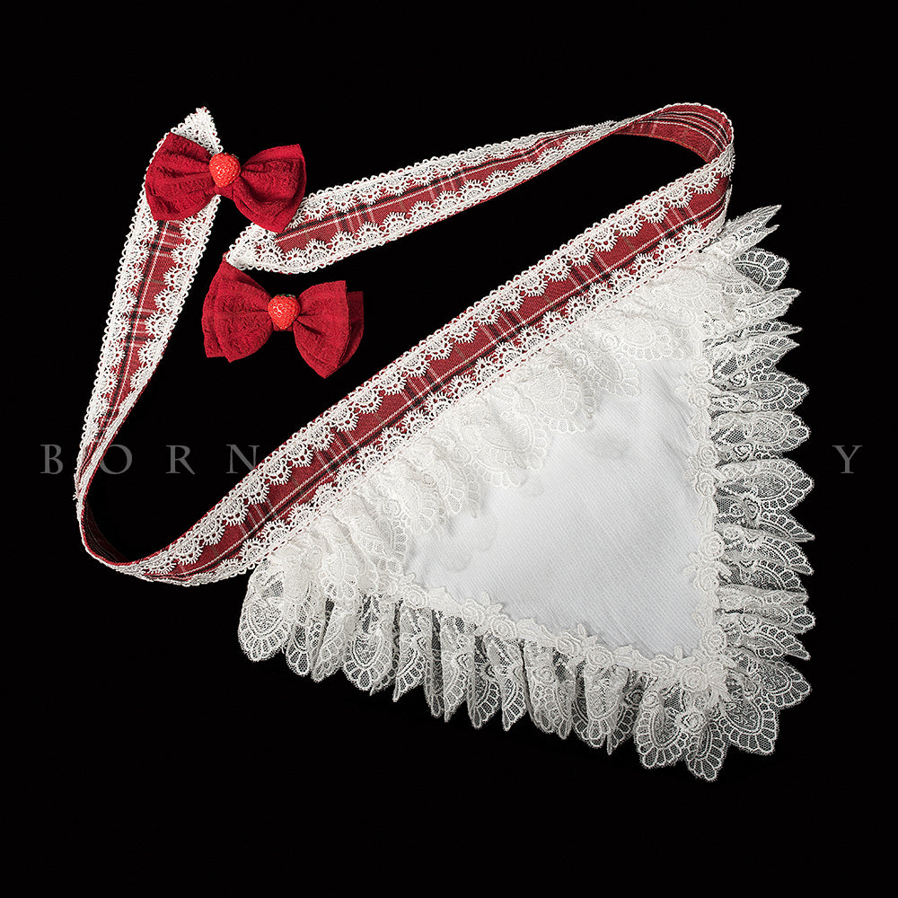 Youruipai - Little Red Riding Hood - Lolita Triangle Scarf One Size scarf + side clips