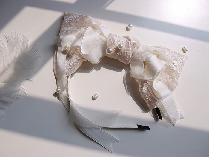 Alice Girl~Zhijian Flower~ Silk Ribbon Pearl Lolita KC free size ivory 