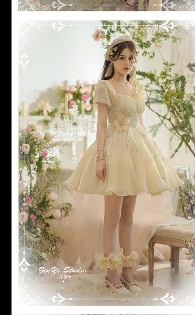 ZeeYe~Umbrellaleaf~French Lolita Shining OP Dress S apricot 
