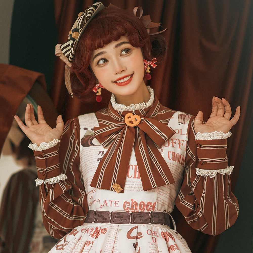 Miss Point~Chocolate Daily Light Sweet Stripe Lolita Blouse   