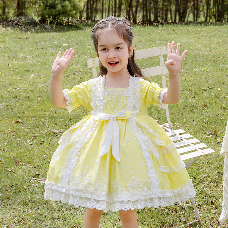Summer Kid Lolita Fashion Dress 100cm yellow 