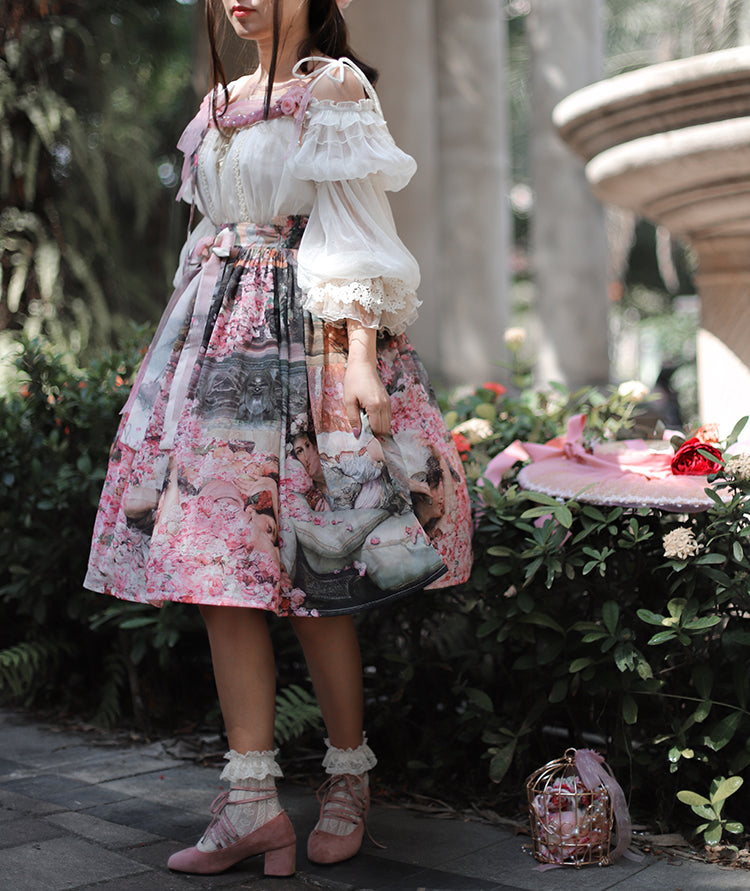 Balladeer~Open Shoulder Puff Sleeve Lolita Blouse   