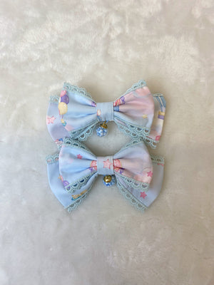 (Buyforme)DreamWhale~Sweet Lolita Accessory Puppy-themed Headdress mint green bow clips(a pair)  