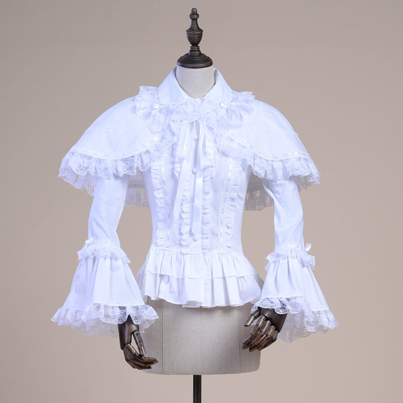 Lace Garden~Retro Lolita Princess Winter Shirt white S 