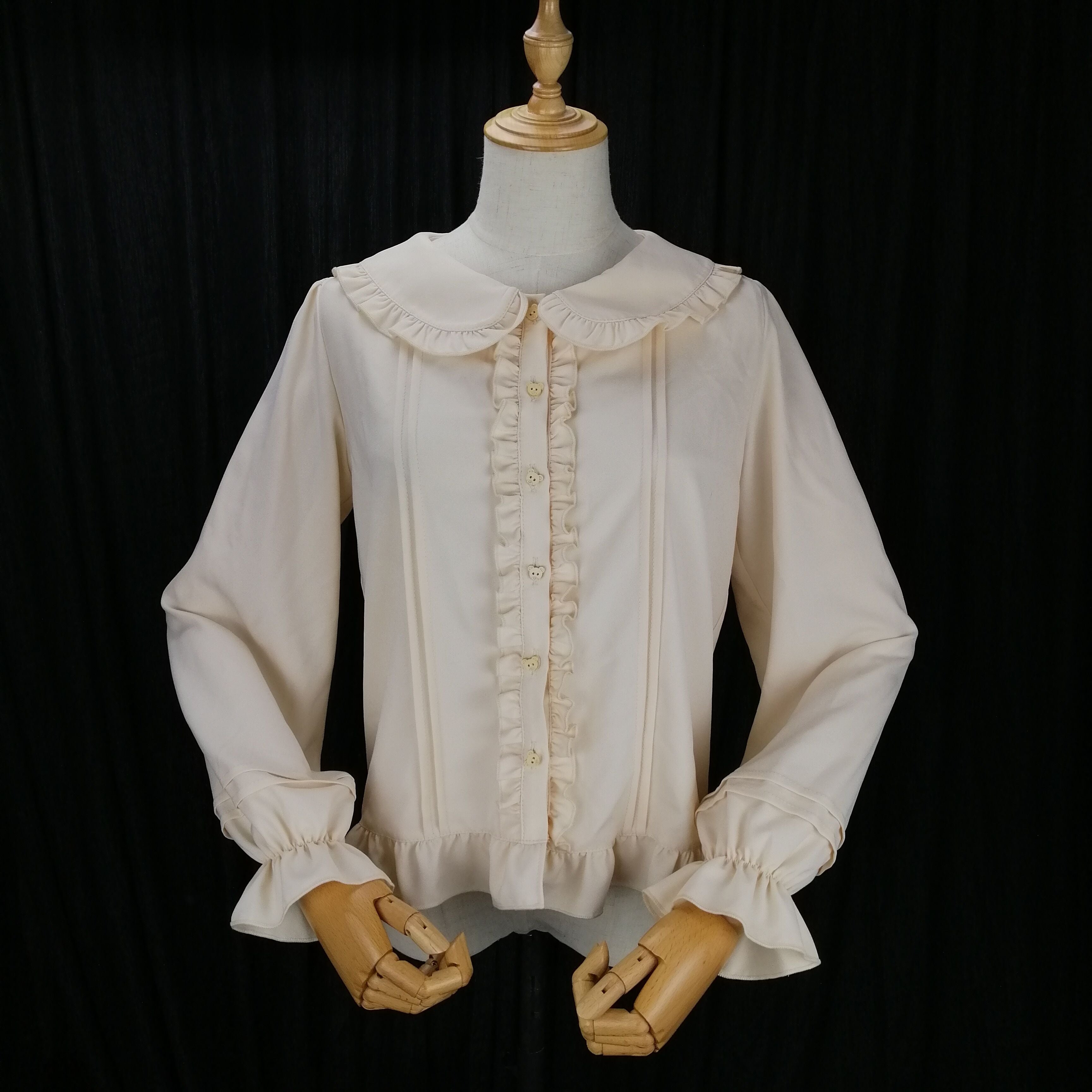 Sakurada Fawn - Elegant Lolita Long Sleeve Blouse S apricot