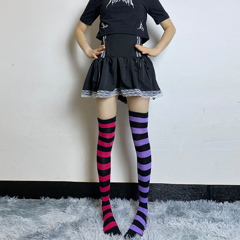 (Buyforme)Sanchuntao~Halloween Lolita Striped Stockings Multicolors   