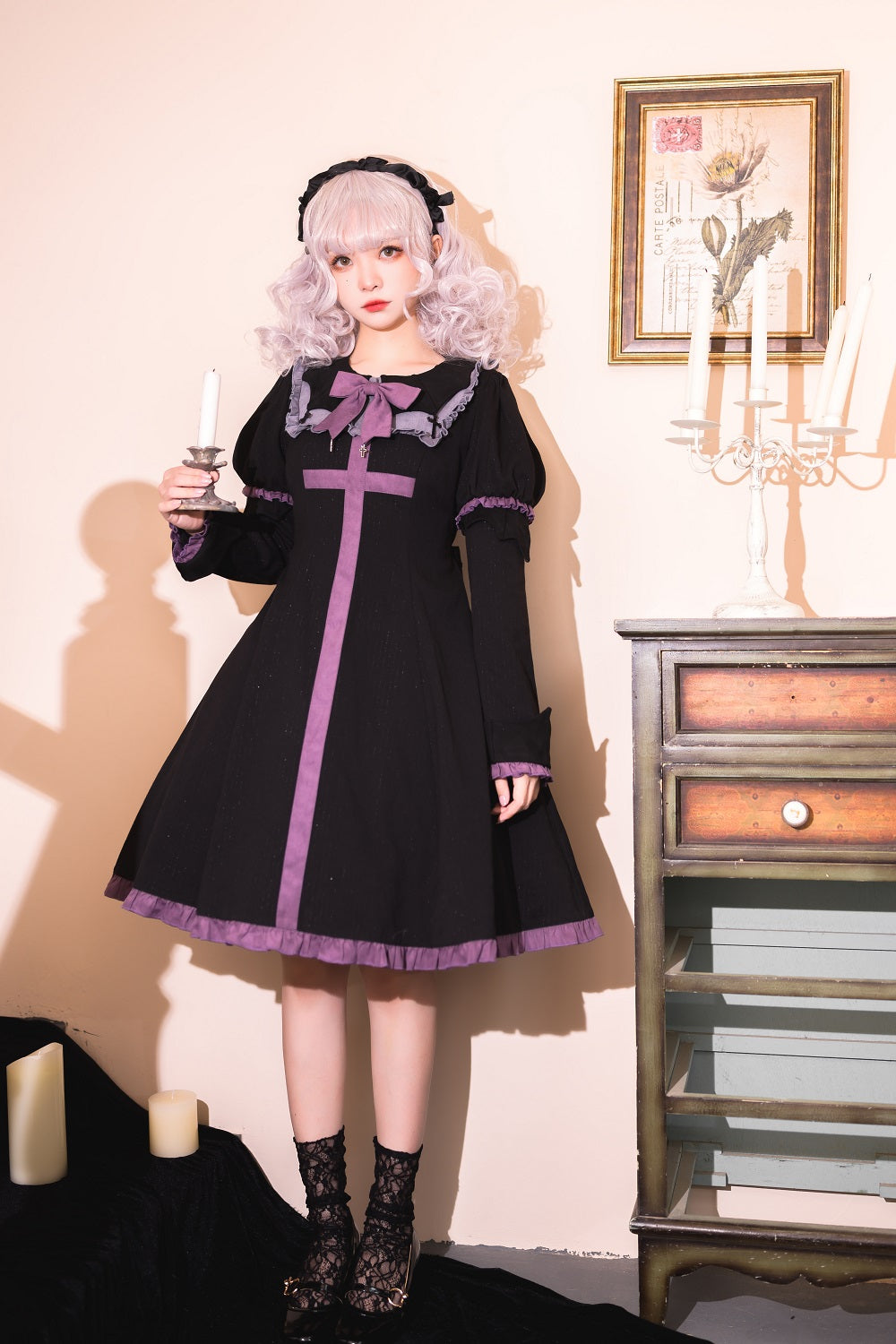 Time Solid~Halloween Winter Vampire Gothic Lolita OP   