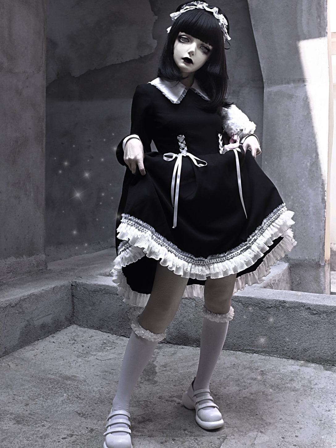 Blood Supply~Absolute Obedience~Gothic Lolita Maid Lace OP   