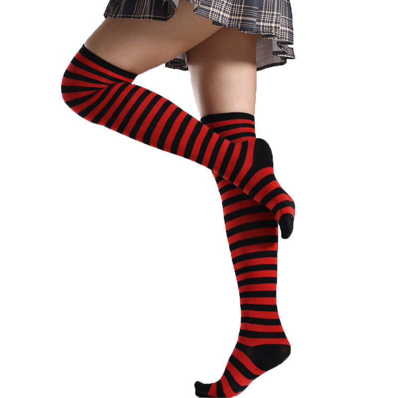 (Buyforme)Sanchuntao~Halloween Lolita Striped Stockings Multicolors red pinstripes free size 