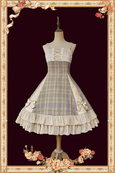 Infanta~Memoirs of Backlight~ Elegant Plaid Lolita JSK Dress   