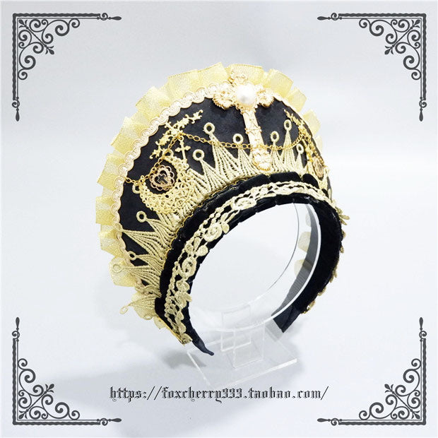 Fox Cherry~Gorgeous Lolita Palace Retro Golden Tudor Headdress 4504:10535