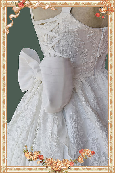 Infanta~Singer~ Lolita Plain Color JSK Dress S white bow 