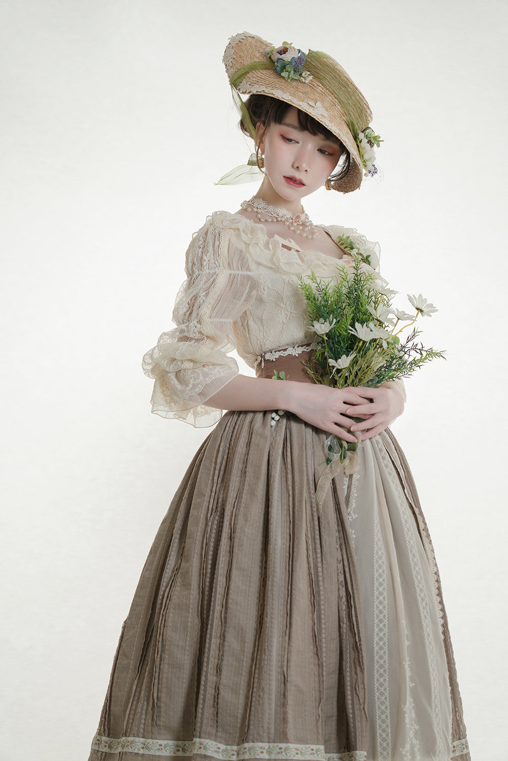 Miss Point~The Sally Gardens~Fish Bone High Waist Lolita Skirt