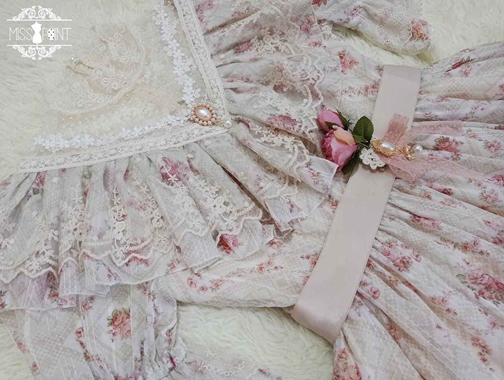 Miss Point~Woody Rose~Classic Elegant Floral Lolita OP Dress   