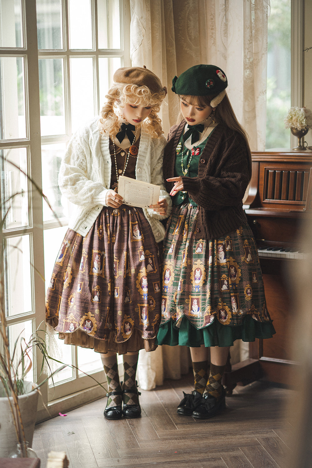 Miss Point~Christmas Preppy Style Velvet Lolita SK Vest Set 3690:22635