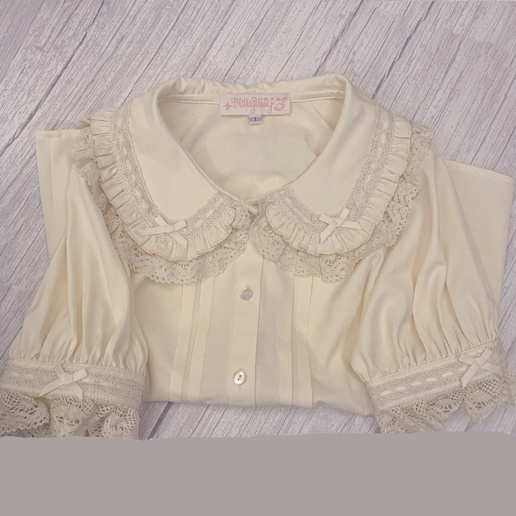 Milky Way - Peter Pan Collar Kawaii Lolita Blouse size 1 short sleeve ivory