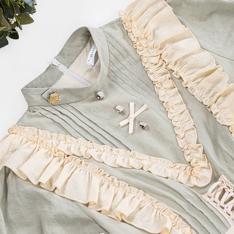 With PUJI~Mianmian Diary~Pastoral Style Lolita OP Dress   