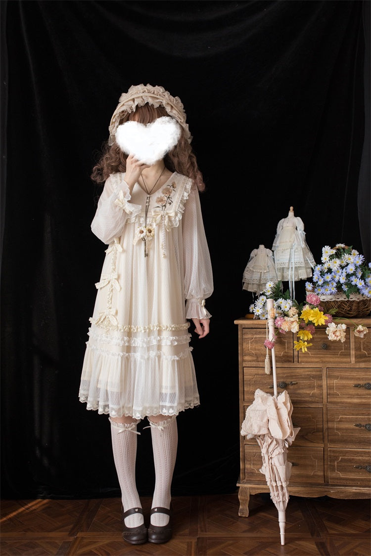 Letters from Unknown Star~Sunflower Diary~Spring Lolita Dress Long Sleeve OP 11510:131516
