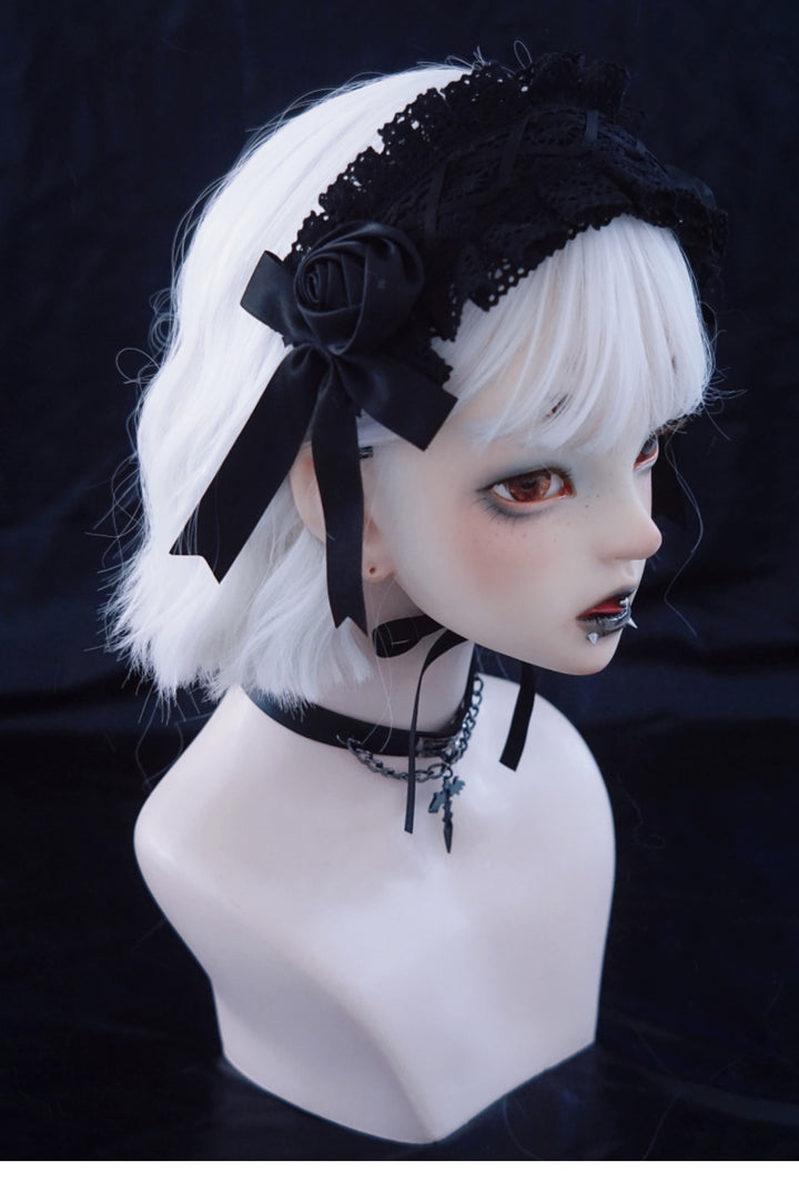 Strange Sugar~Gothic Handmade Black Rose Hairband