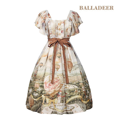 Balladeer~Versailles Classic Lolita JSK Dress M beige with sleeves 